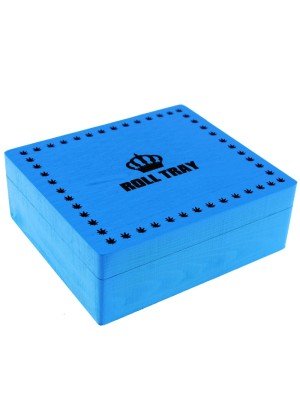 Wholesale Roll Tray Large Wooden R-Box - Blue 