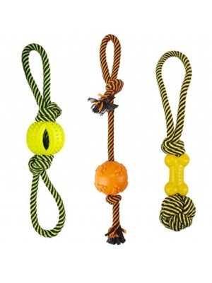 ROPE TUGGERS DOG TOY 3 ASSORTED