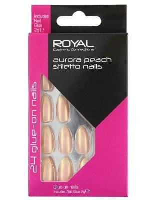 Royal Cosmetics 24 Glue-On Nails - Aurora Peach Stiletto 