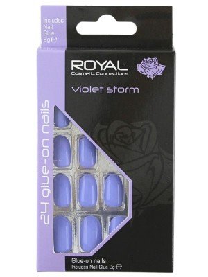 Royal Cosmetics 24 Glue-On Nails - Violet Storm 