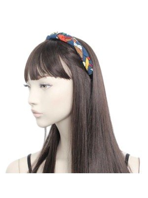 Floral Print Plaited Fabric Aliceband -  2cm(Assorted Colours)
