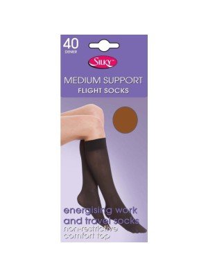 Silky's Medium Support Flight Socks - One Size (Mink)