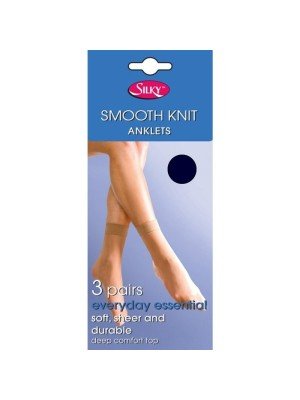 Silky's Smooth Knit Anklets - Navy (One Size) 
