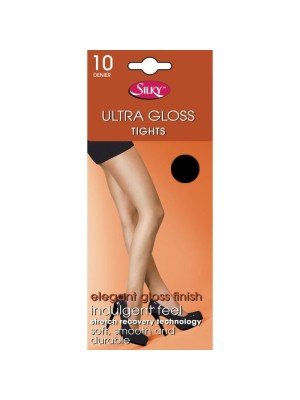 Silky's 10 Denier Ultra Gloss Tights - L (Black)