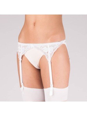 Silky's Narrow Lace Suspender Belts - White