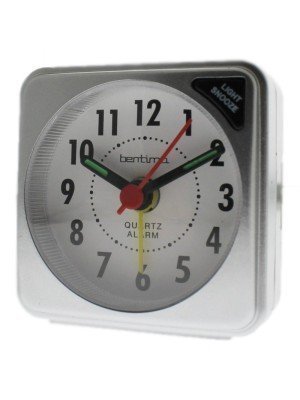 Acctim Ingot Quartz Mini Alarm Clock - Silver