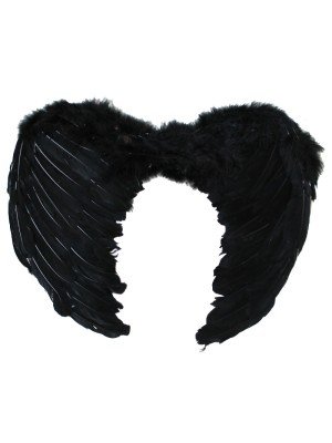 Medium Angel Feather Wings - Black