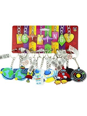 Space Keychains 12-Pack (5cm) - Assorted Designs