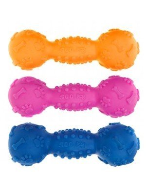 Squeaking Dumbbell 17.5cm - Assorted Colours 