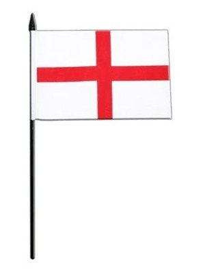 Wholesale St. George's England Cross Hand Flag Small - 9" x 6"