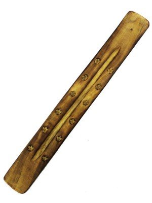Wooden Incense Ash Catcher 12" - Star Work 