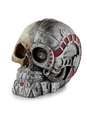 Steampunk Style Skull Half Robot Head