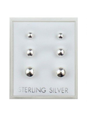 Sterling Silver Ball Studs - Assorted Sizes