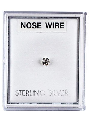 Sterling Silver Big Round Dot Cup Design Nose Wire - 3mm