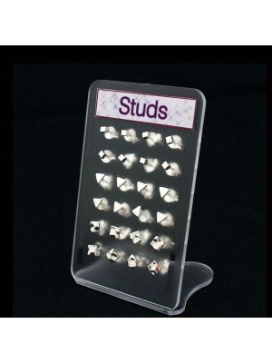 Sterling Silver Ear Studs - 3 Assorted Shapes 