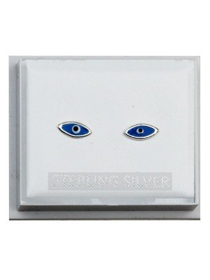 Sterling Silver Evil Eye Ear Studs