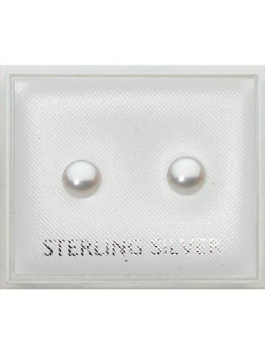 Sterling Silver Pearl Ball Shape Studs (5mm)