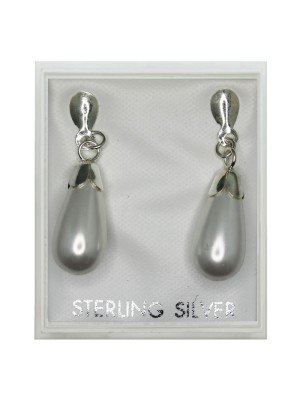 Sterling Silver Pearldrop Earrings 25 mm