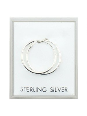 Wholesale Sterling Silver Plain Round Hoops - 16mm