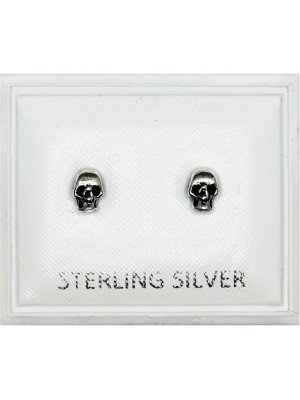 Sterling Silver Skull Studs - 5mm