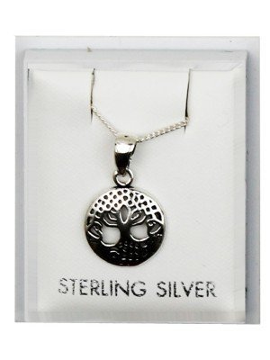 Sterling Silver Tree of Life Necklace - 12mm 