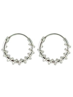 Sterling Silver Twist Wired Hoop Earrings - 10mm