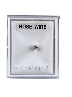 Sterling Silver Big Round Dot Clawset Design Nose Wire - 3mm