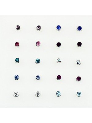 Sterling Silver Enclosed Nose Wires - Assorted Colours (2.5mm)