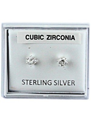 Sterling Silver CZ Claw Design Studs 