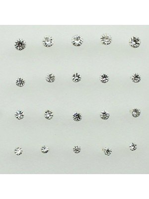 Sterling Silver Round Nose Pins - Clear (Asst. Sizes) 