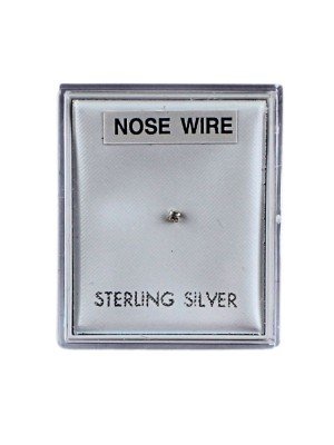 Sterling Silver Small Round Dot Design Nose Wire - 1mm