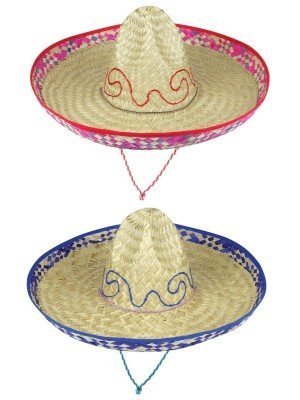 Straw Sombrero with Embroidery Design (2 Assorted Colours)