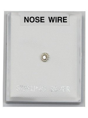 Sterling Silver Sunflower Gemset Nose Wire 