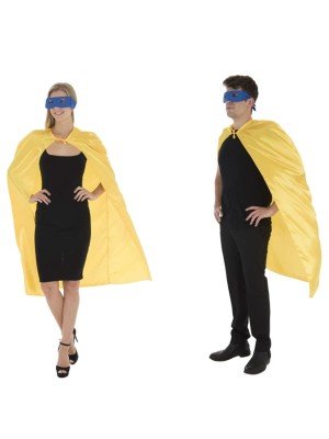 Superhero Set With Cape & Mask - Yellow/Blue