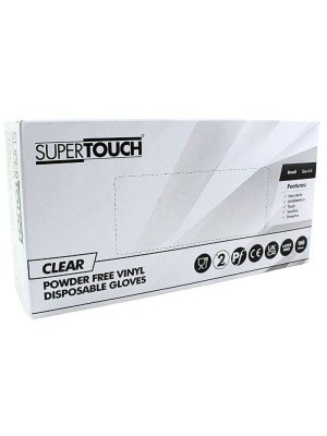 SuperTouch Disposable Clear Vinyl Gloves (100Pcs) - Small