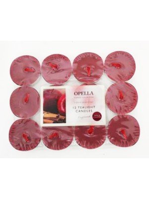 Opella Tealight Candles-Apple & Cinnamon (Pack of 12)
