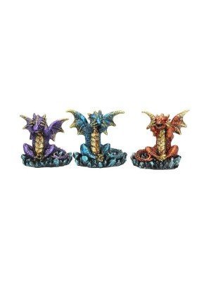 Three Wise Dragon Figurines 