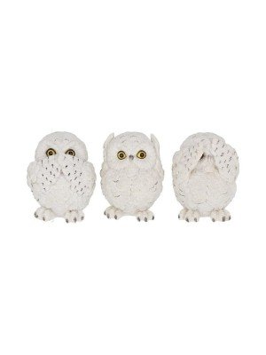 Three Wise Owls Resin Figurines - 8cm