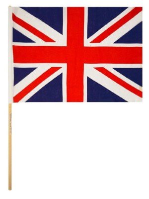 Union Jack Nylon Hand Flag With Wooden Stick