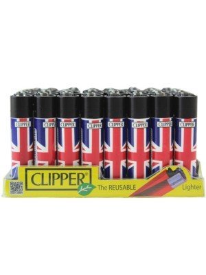 Wholesale Clipper Flint Reusable Lighter "Union Jack" Design