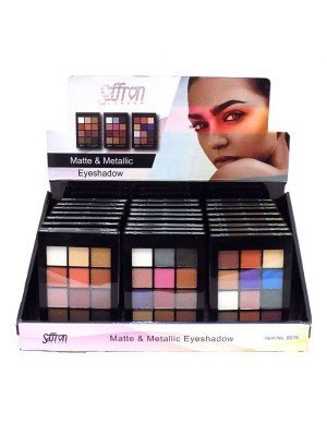 Saffron Mate & Metallic Eyeshadow Palette-Assorted Colours 