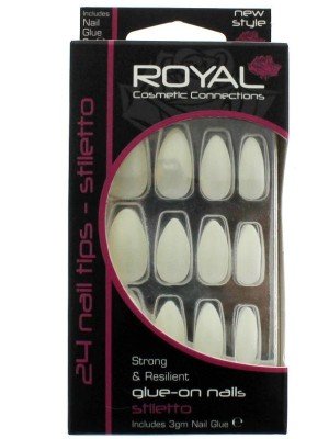 Royal 24 Glue-On Nail Tips - Stiletto