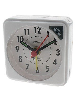 Acctim Ingot Quartz Mini Alarm Clock - White