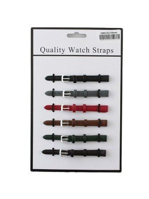 Wholesale Allure Leather Watch Straps - Dark Asst. Colours - 10mm