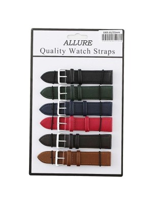 Wholesale Allure Leather Watch Straps - Dark Asst. Colours - 22mm
