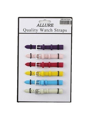 Wholesale Allure Leather Watch Straps - Bright Asst. - 12mm