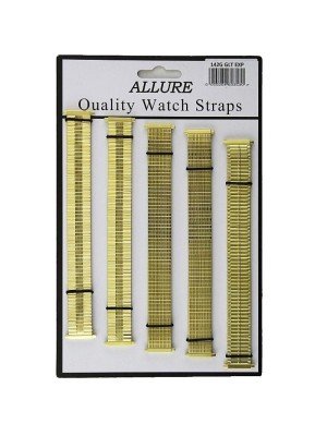 Wholesale Allure Gold Expander Watch Straps - Asst. Designs (18mm)