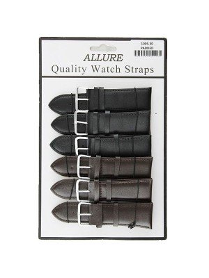 Allure Basic Padded Leather Watch Straps - Asst. Colours - 30mm