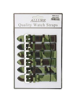 Wholesale Green Camo Military Nylon Watch Straps - 22mm