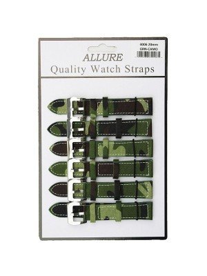 Wholesale Green Camo Military Nylon Watch Straps - 20mm